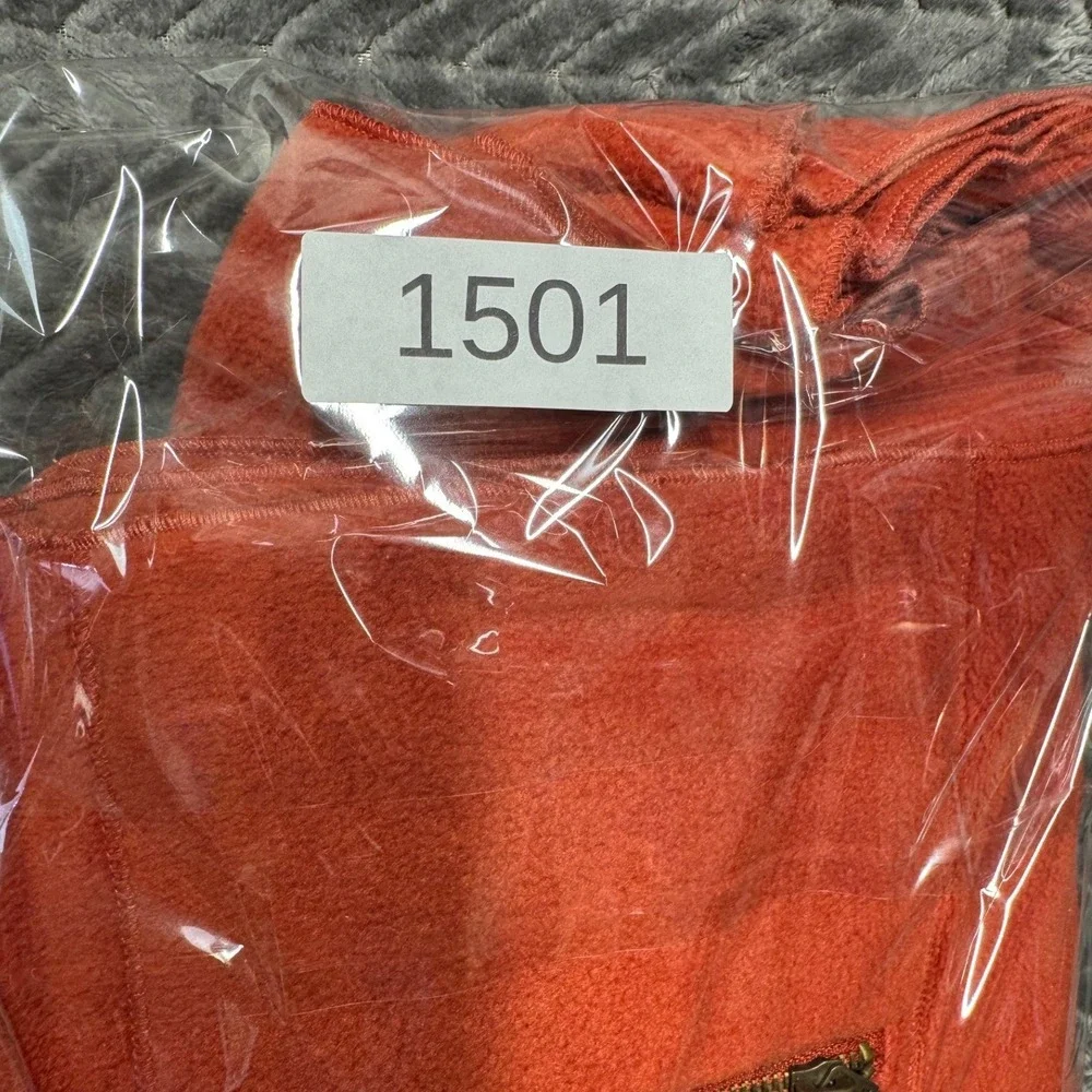 Apropos Small Orange Fleece Mock Neck Pullover Top Zipper Pocket‎ (1501)